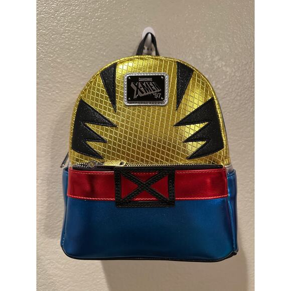 NWT Disney Marvel Metallic X-Men Wolverine Deadpool Cosplay Mini Backpack - Picture 1 of 4